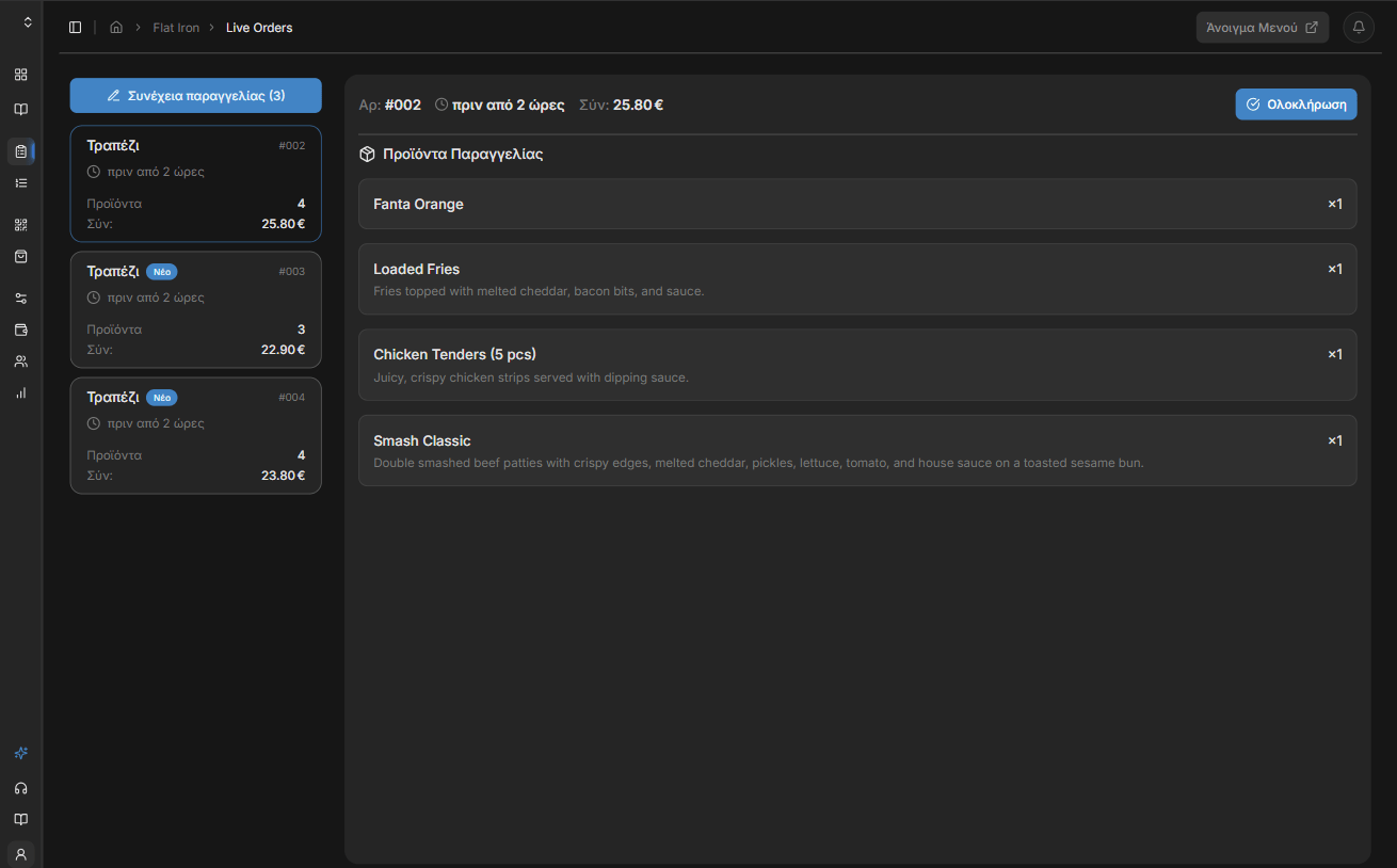 Dashboard Scanby Pay σε iPad